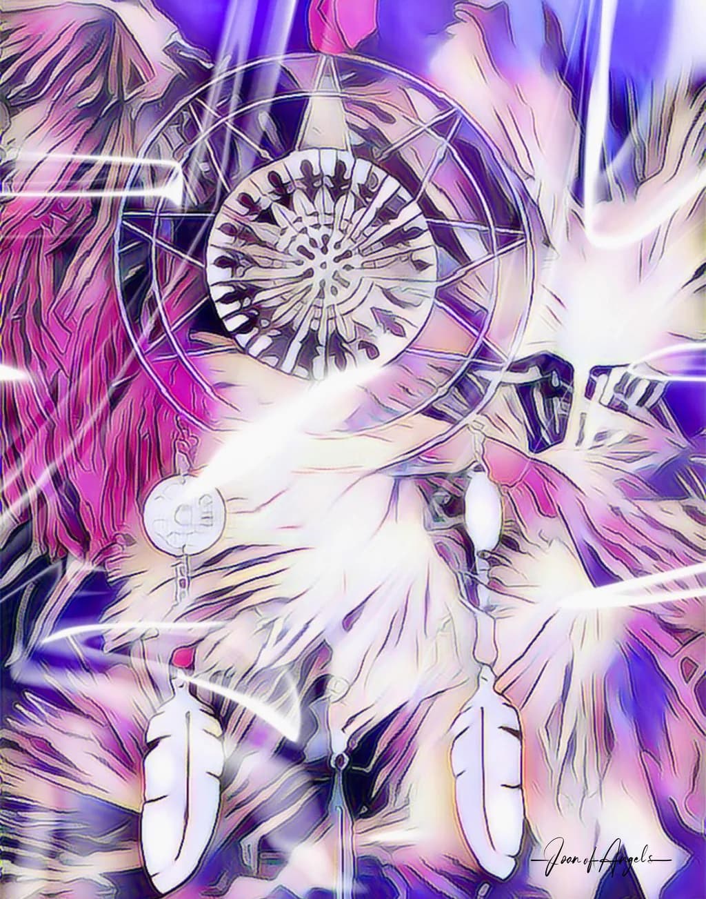 Whispers of Color: A Dreamcatcher's Spiritual Embrace