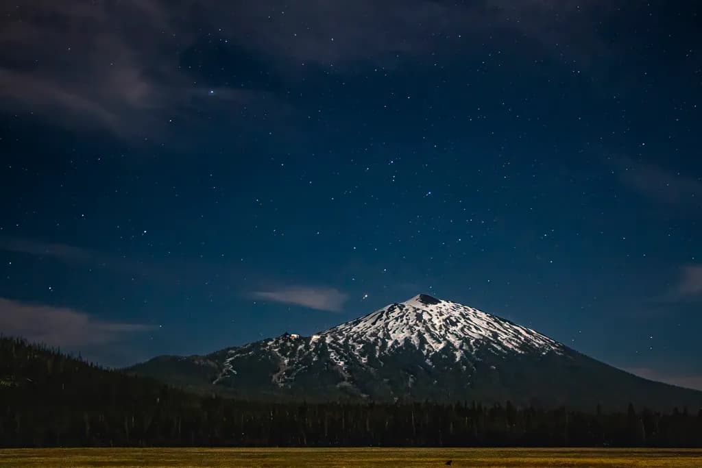 Snow-Capped Mountain Night