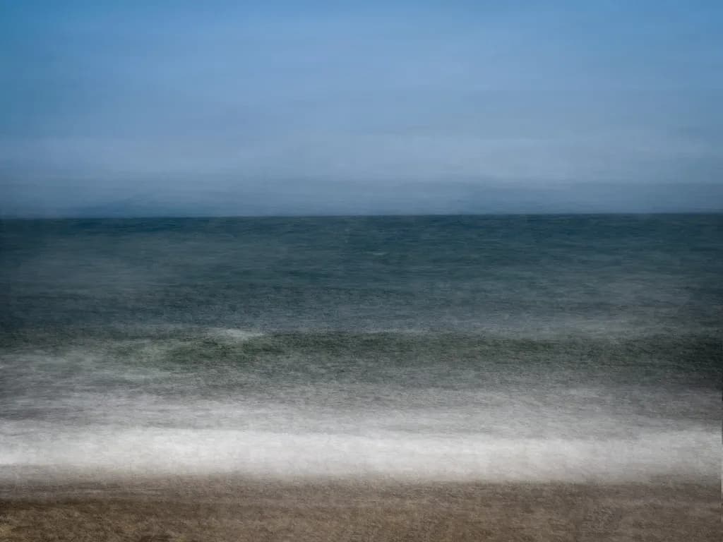 Whispers of the Ocean: A Serene Abstract Landscape in Blurred Hues