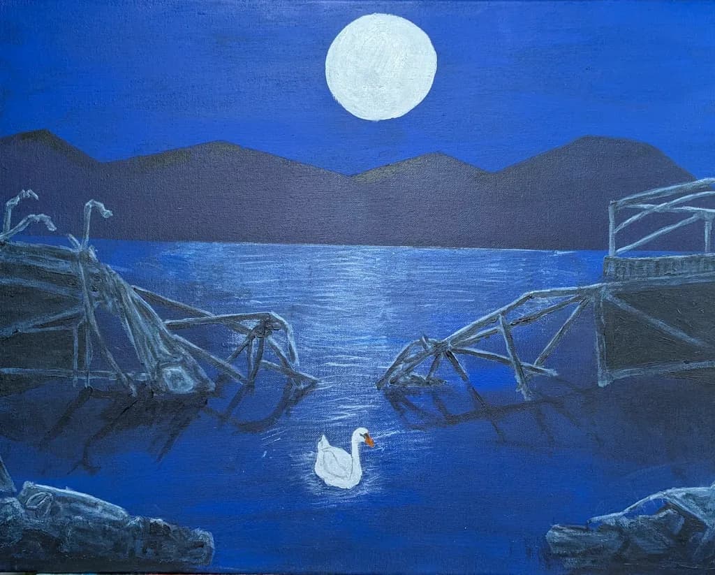 Moonlit Swan Lake