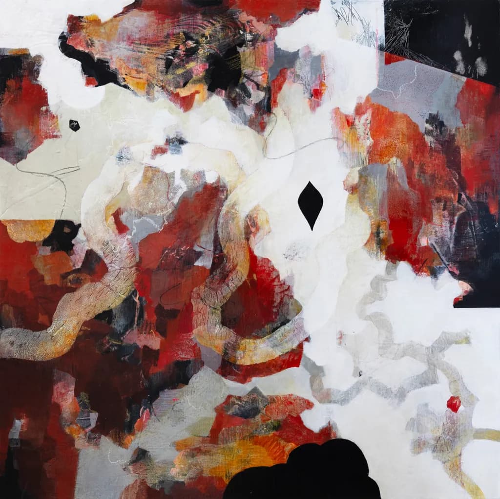Whispers of Fire: An Abstract Journey Through Color and Emotion