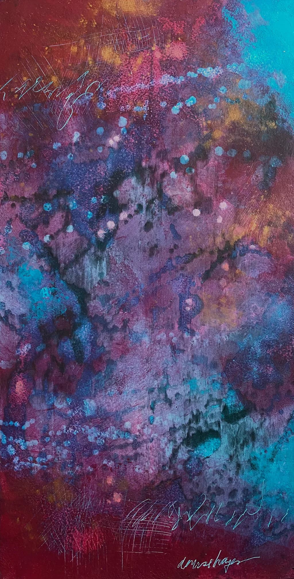 Celestial Whispers: A Dance of Color and Texture in Abstract Art