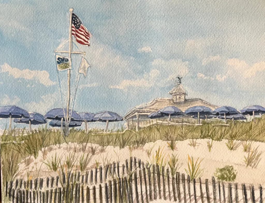 Beach Dunes and Umbrellas