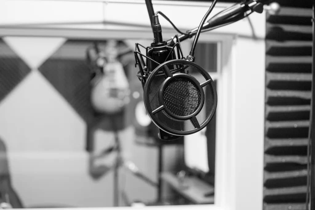 Echoes of Sound: A Monochrome Journey Through the Studio's Heart