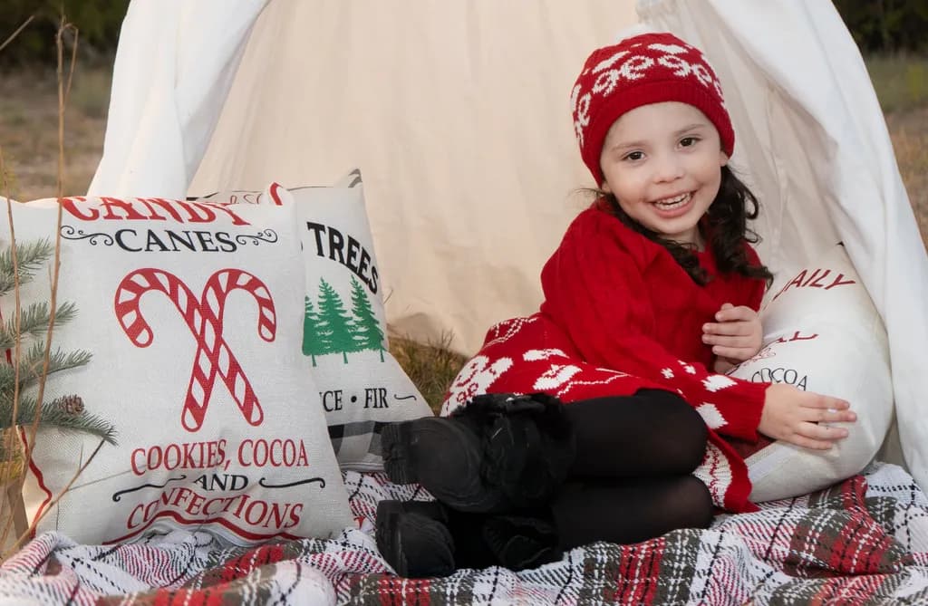 Whimsical Winter Wonderland: A Cozy Holiday Portrait of Joy and Cheer
