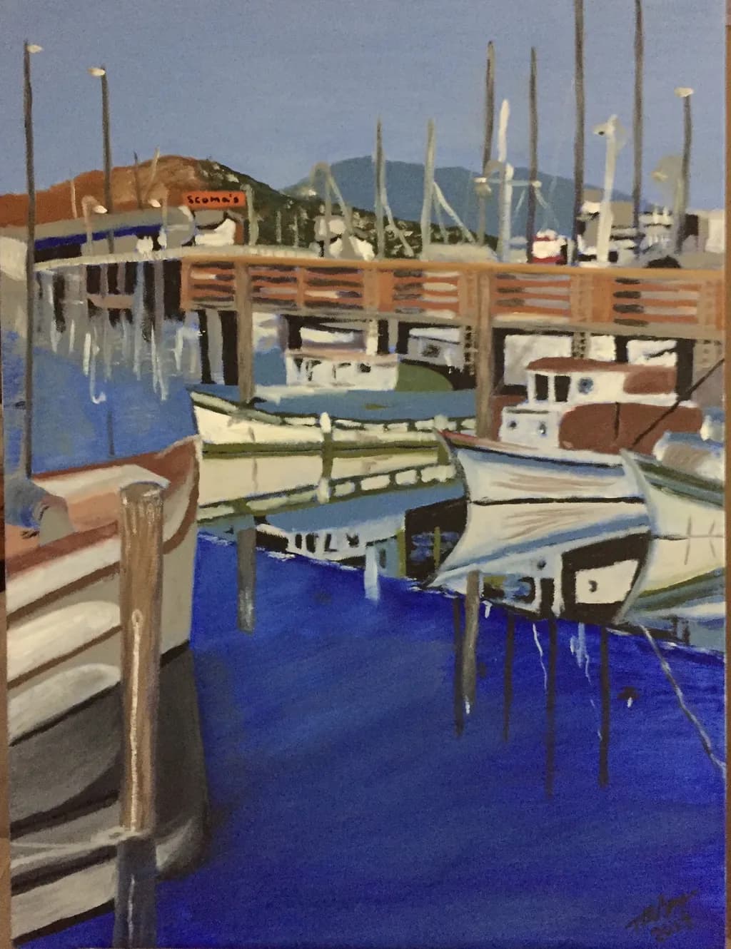 Harbor Reflections: A Serene Dance of Boats and Blue Waters