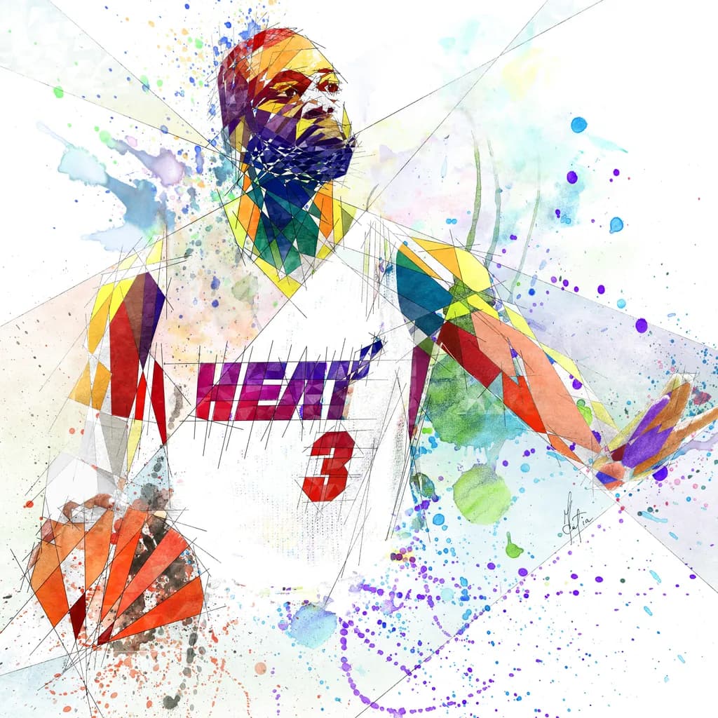 Dynamic Splash: A Vibrant Tribute to Basketball Greatness