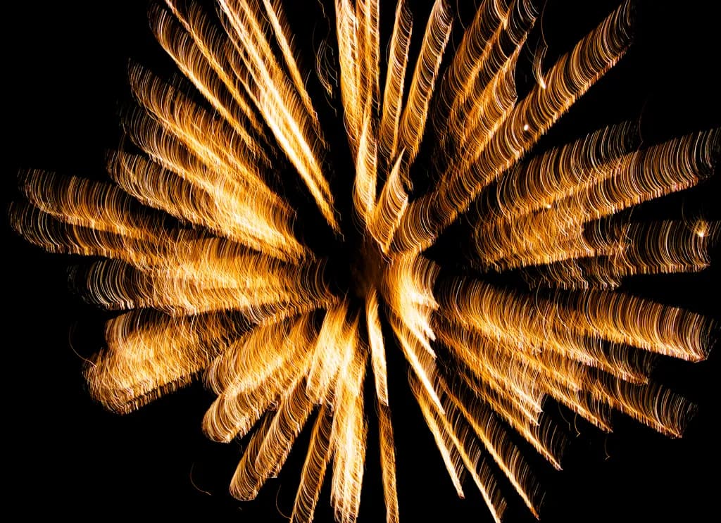 Golden Night Explosions: A Celebration of Light and Fireworks