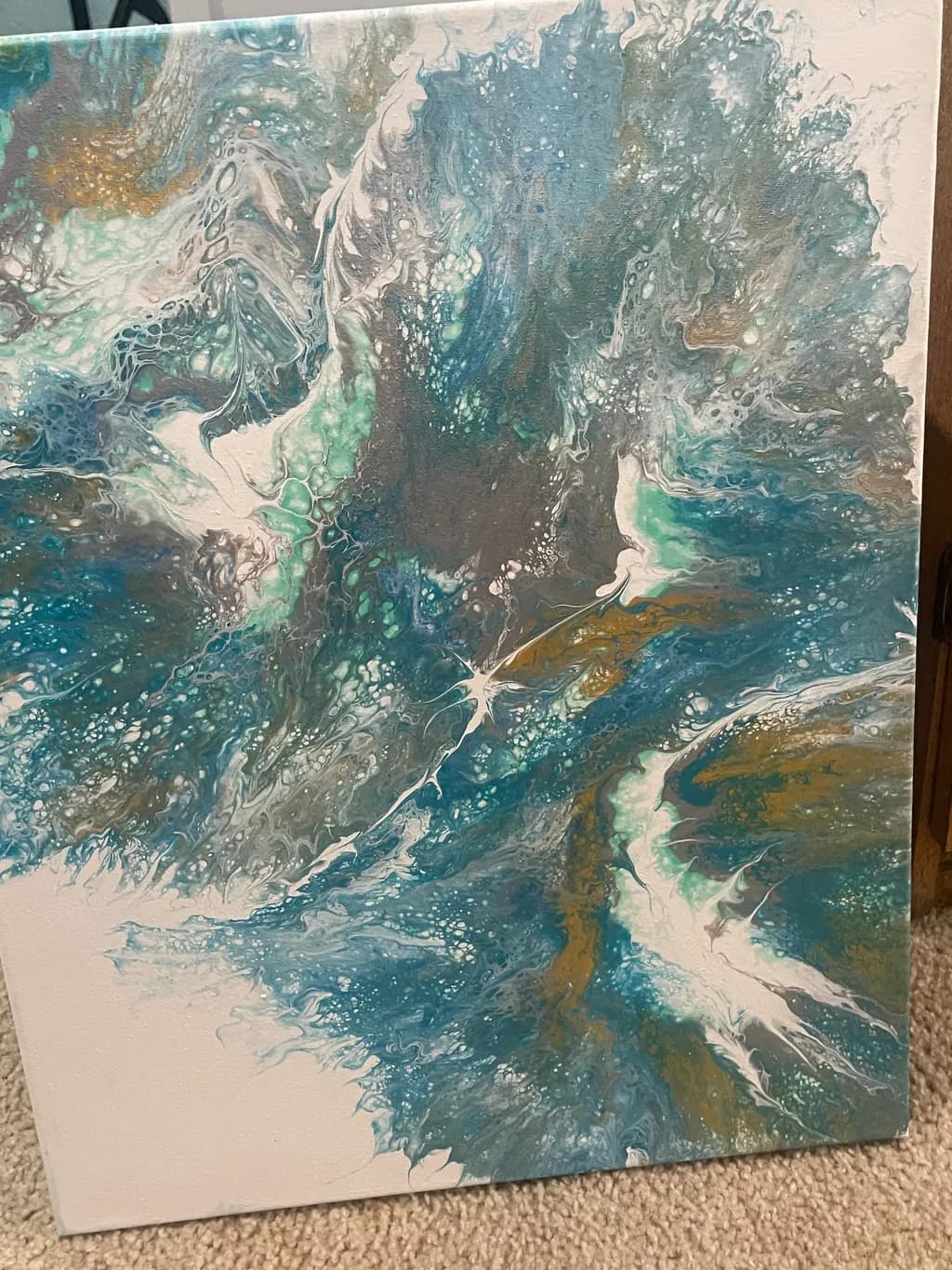 Oceanic Whirl: A Dance of Turquoise and Gold