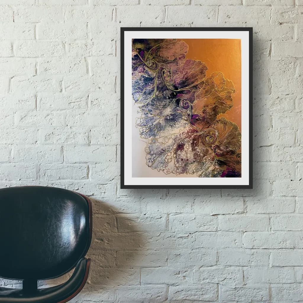 Whispers of Color: A Dance of Floral Elegance on Golden Canvas