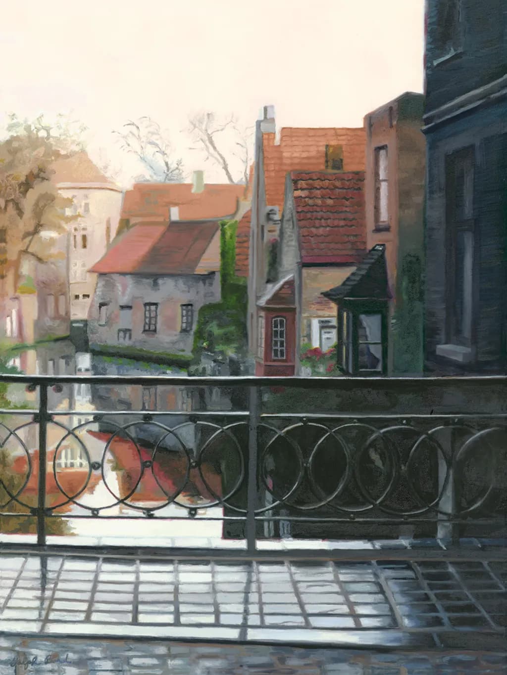 Whispers of a Quiet Canal: A Serene View from the Balcony
