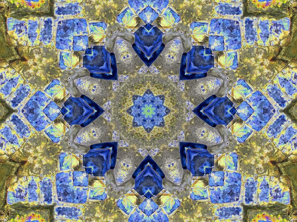 Vibrant Geometric Symphony: An Intricate Dance of Color and Form