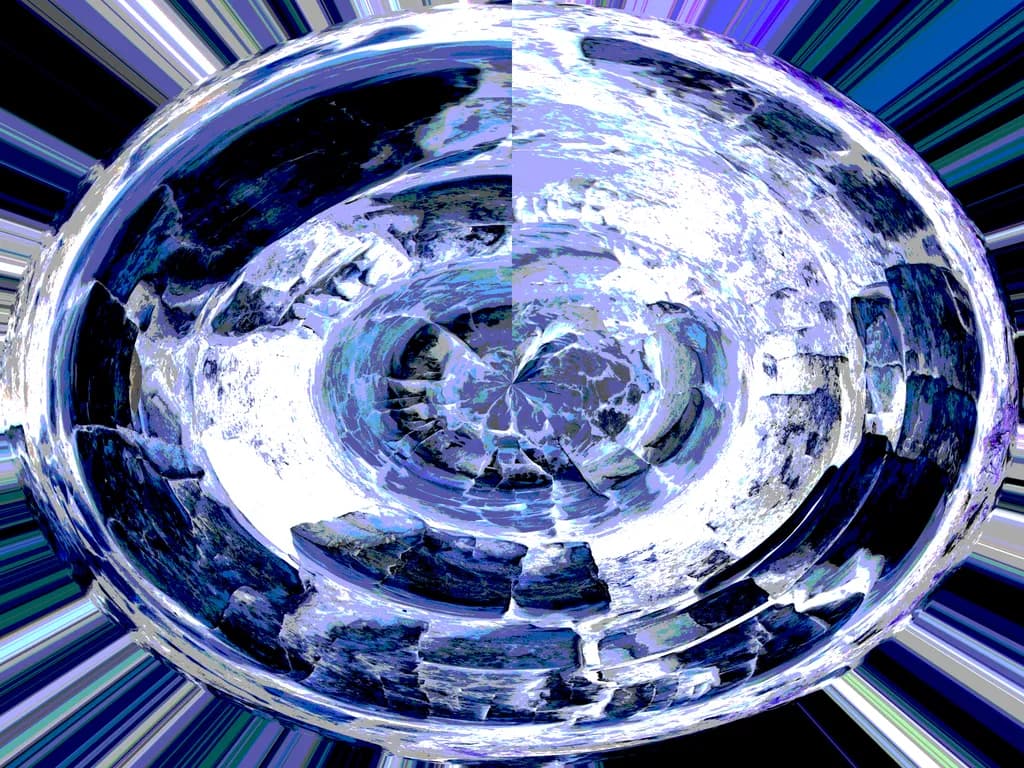 Whirling Blue: An Abstract Journey Through Geometric Textures and Patterns