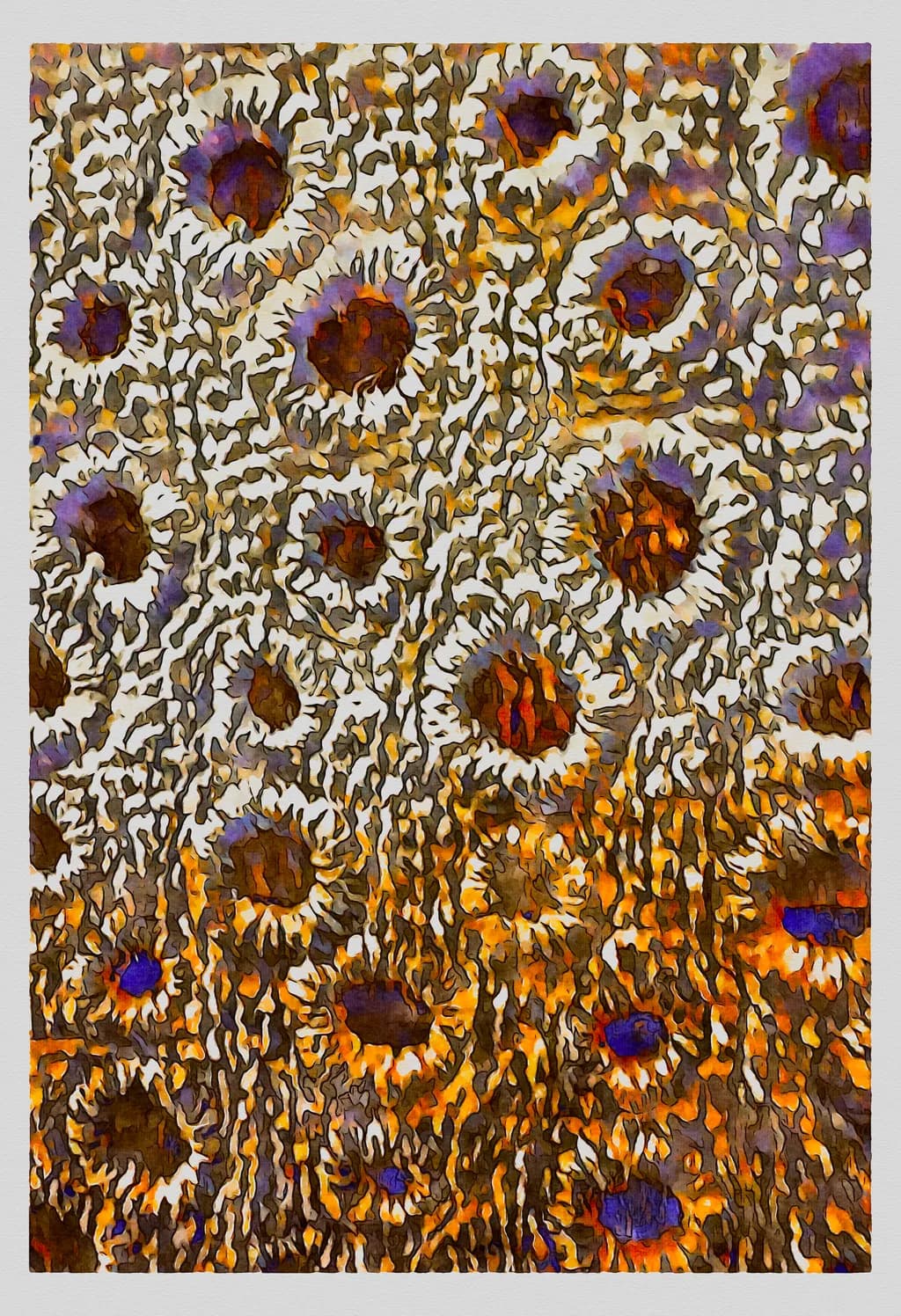 Whispers of Sunlight: A Vibrant Dance of Sunflowers in Abstract Harmony