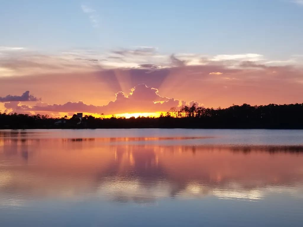 Sunset Serenade: A Vibrant Reflection of Nature's Palette