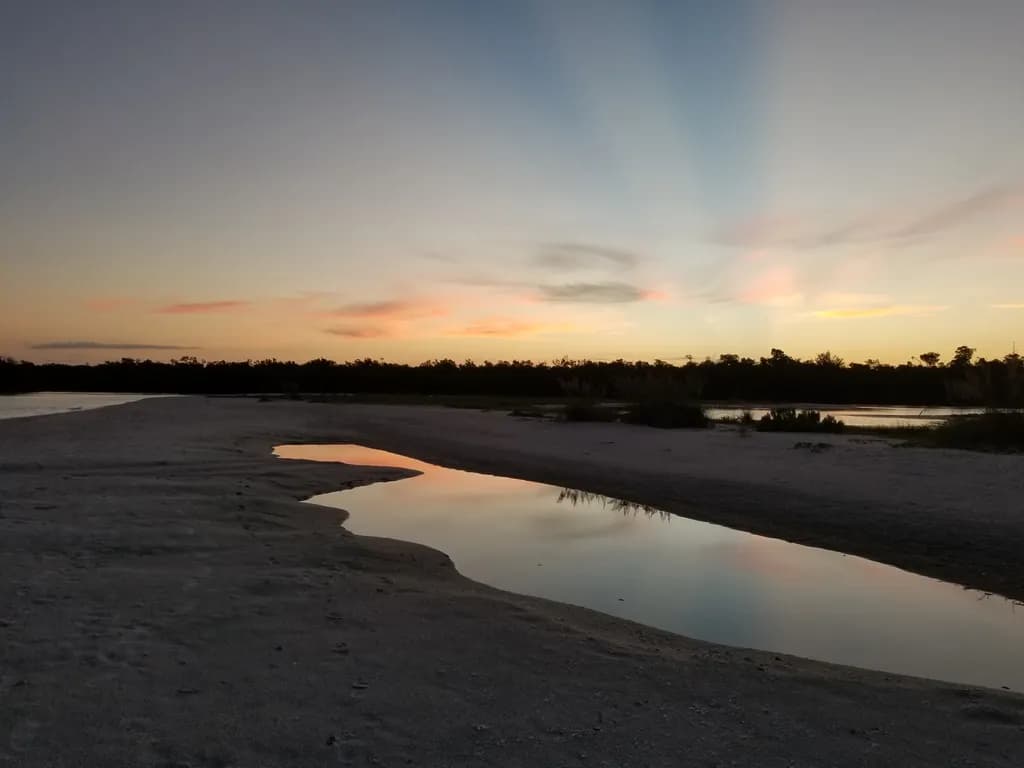 Whispers of Twilight: A Serene Sunset Reflection Over Tranquil Waters