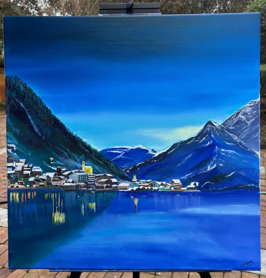 Whispers of Serenity: A Tranquil Alpine Reflection at Dusk