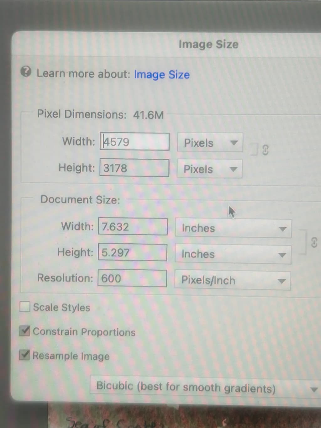 Image Size Settings