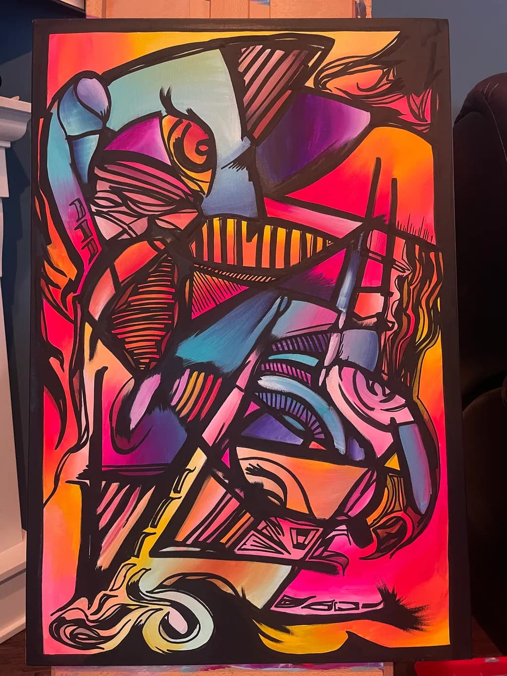 Vibrant Geometric Expression: A Colorful Journey Through Abstract Art