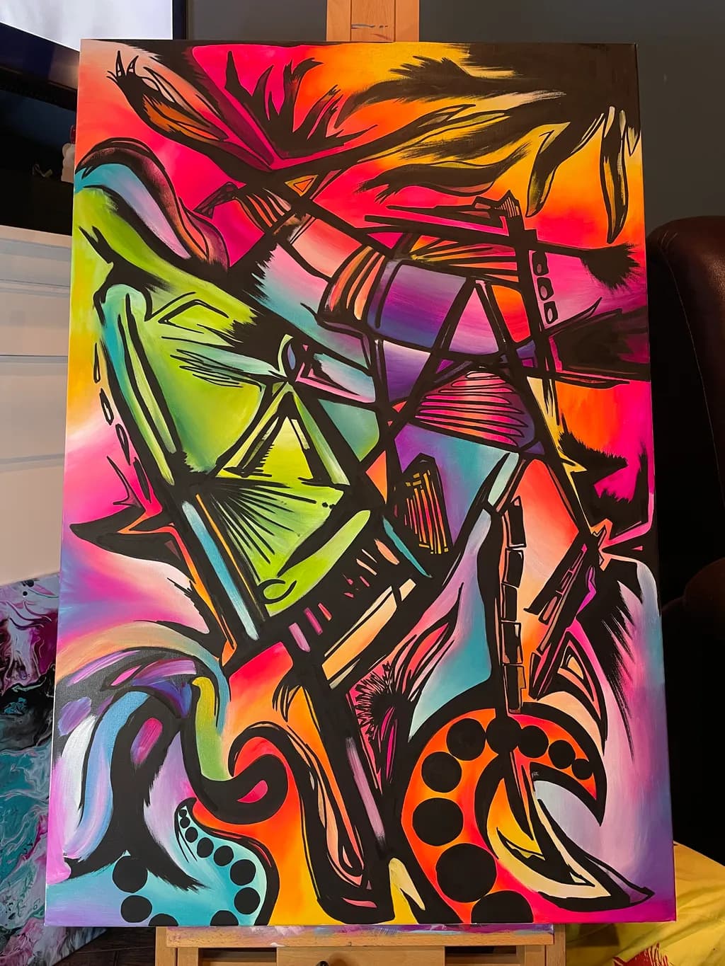 Vibrant Chaos: A Dance of Color and Form in Abstract Expressionism