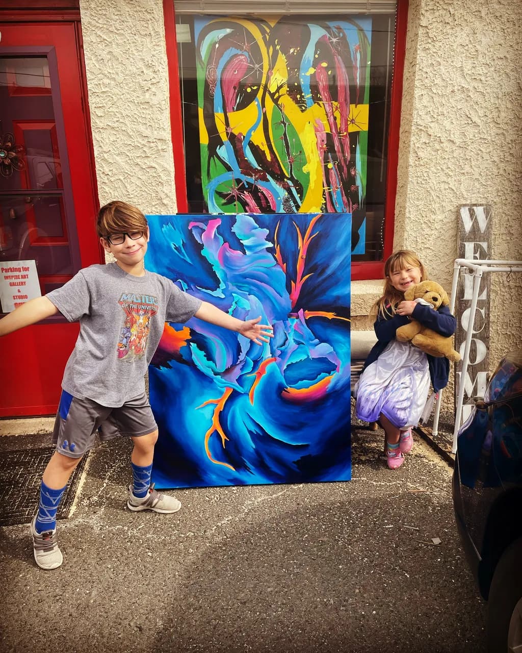 Vibrant Whirlwind: A Playful Dance of Color and Joy