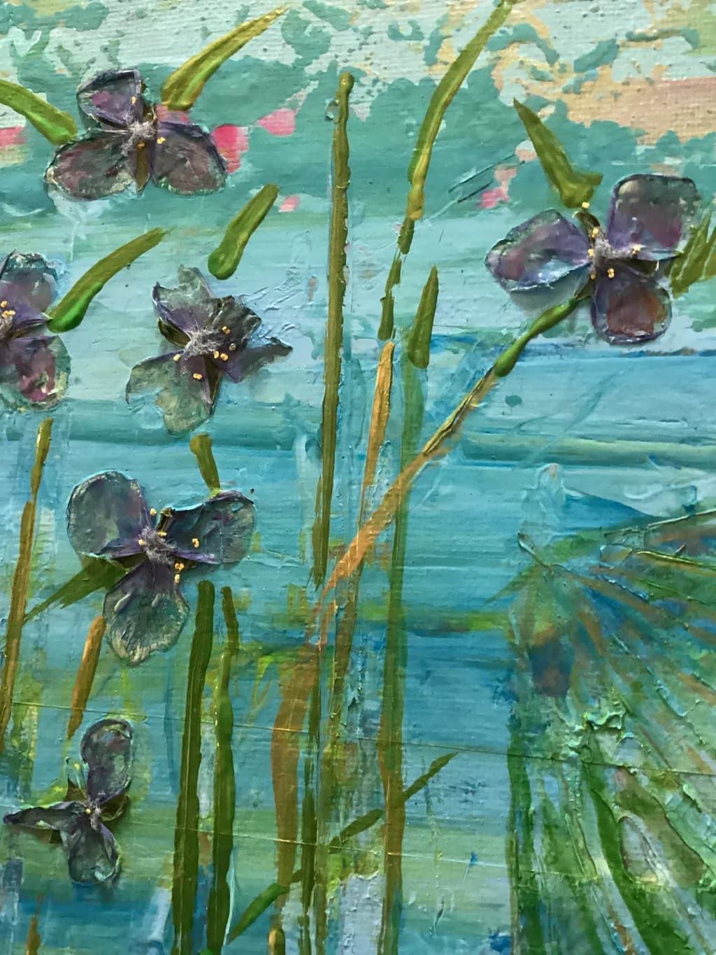 Whispers of Serenity: A Dance of Violet Blooms in Tranquil Waters