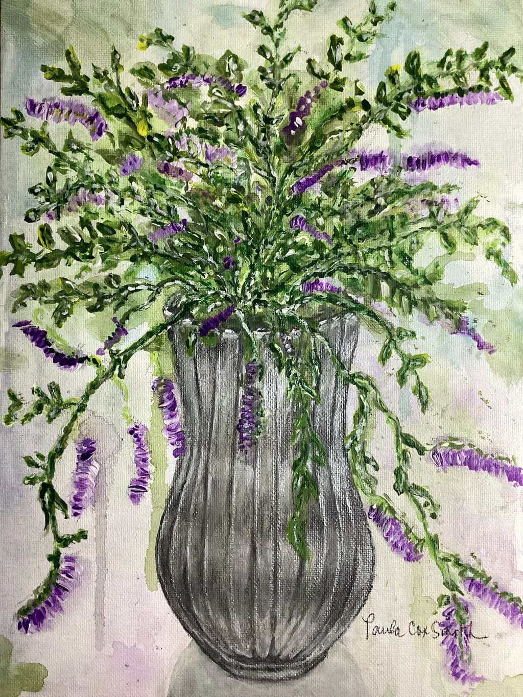 Whispers of Lavender: A Serene Floral Embrace in Watercolor Elegance