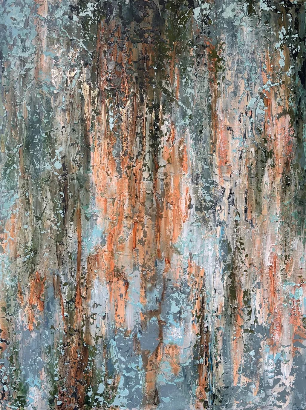 Whispers of Color: An Abstract Journey Through Textured Layers and Fluid Forms