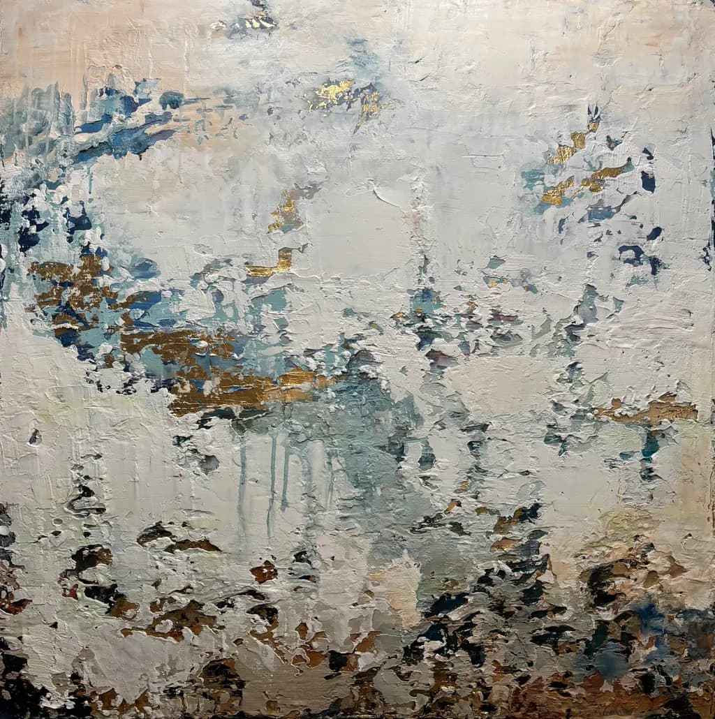 Whispers of Serenity: An Abstract Journey Through Soft Hues and Textured Layers
