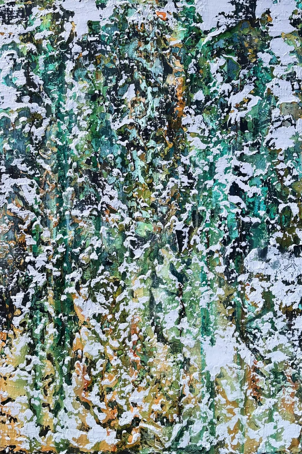 Whispers of Nature: A Textured Journey Through Green and White Landscapes