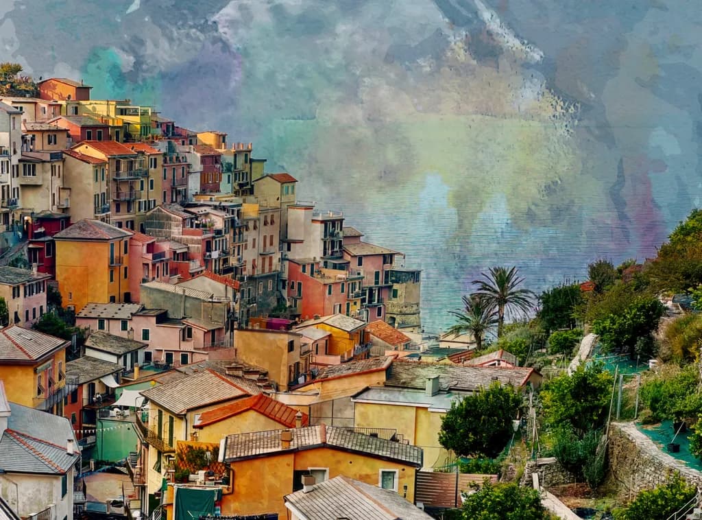 Whispers of Color: A Quaint Coastal Landscape Embracing Serenity and Charm
