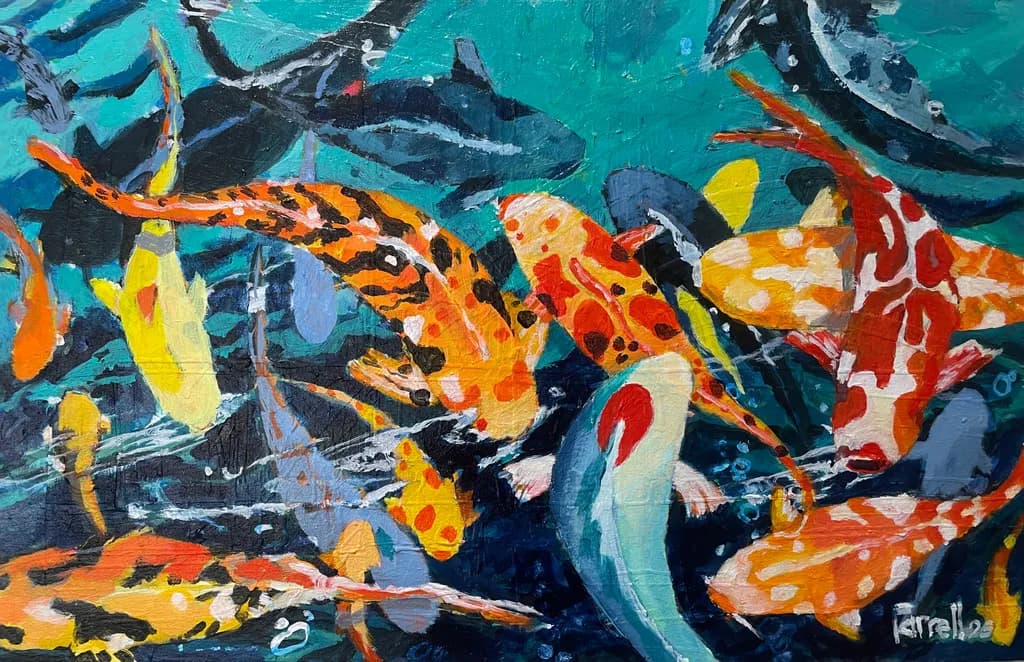 Colorful Koi Gathering