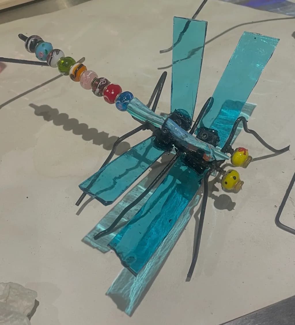 Beaded Dragonfly Sculpture