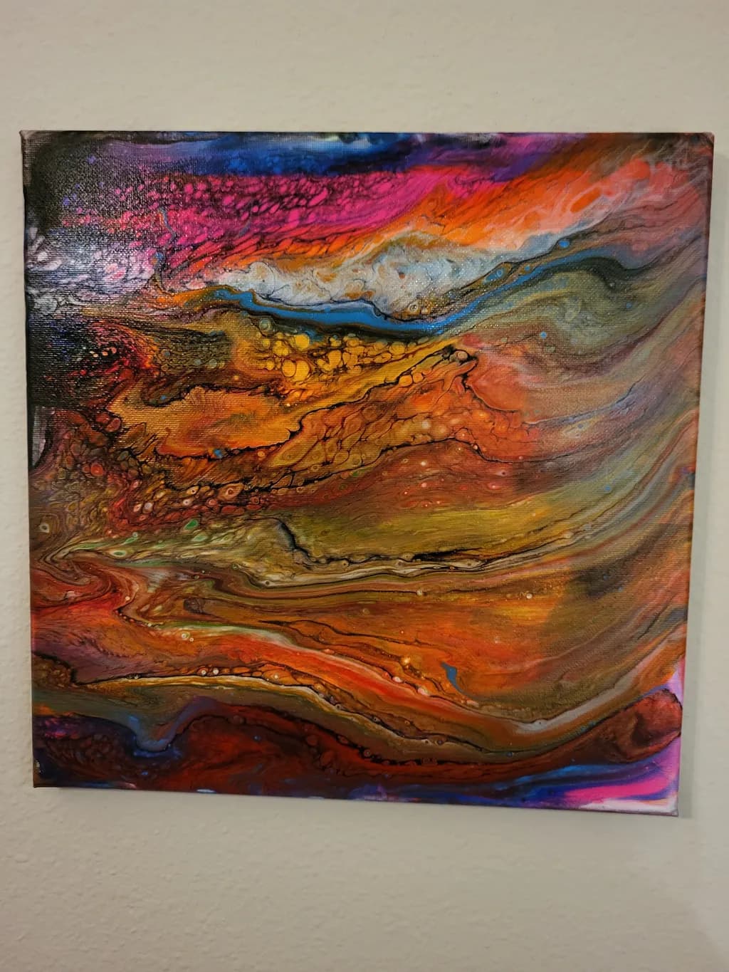 Vibrant Fluidity: An Abstract Dance of Colors and Textures
