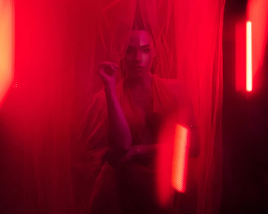 Veil of Crimson: An Ethereal Exploration of Mystery and Emotion