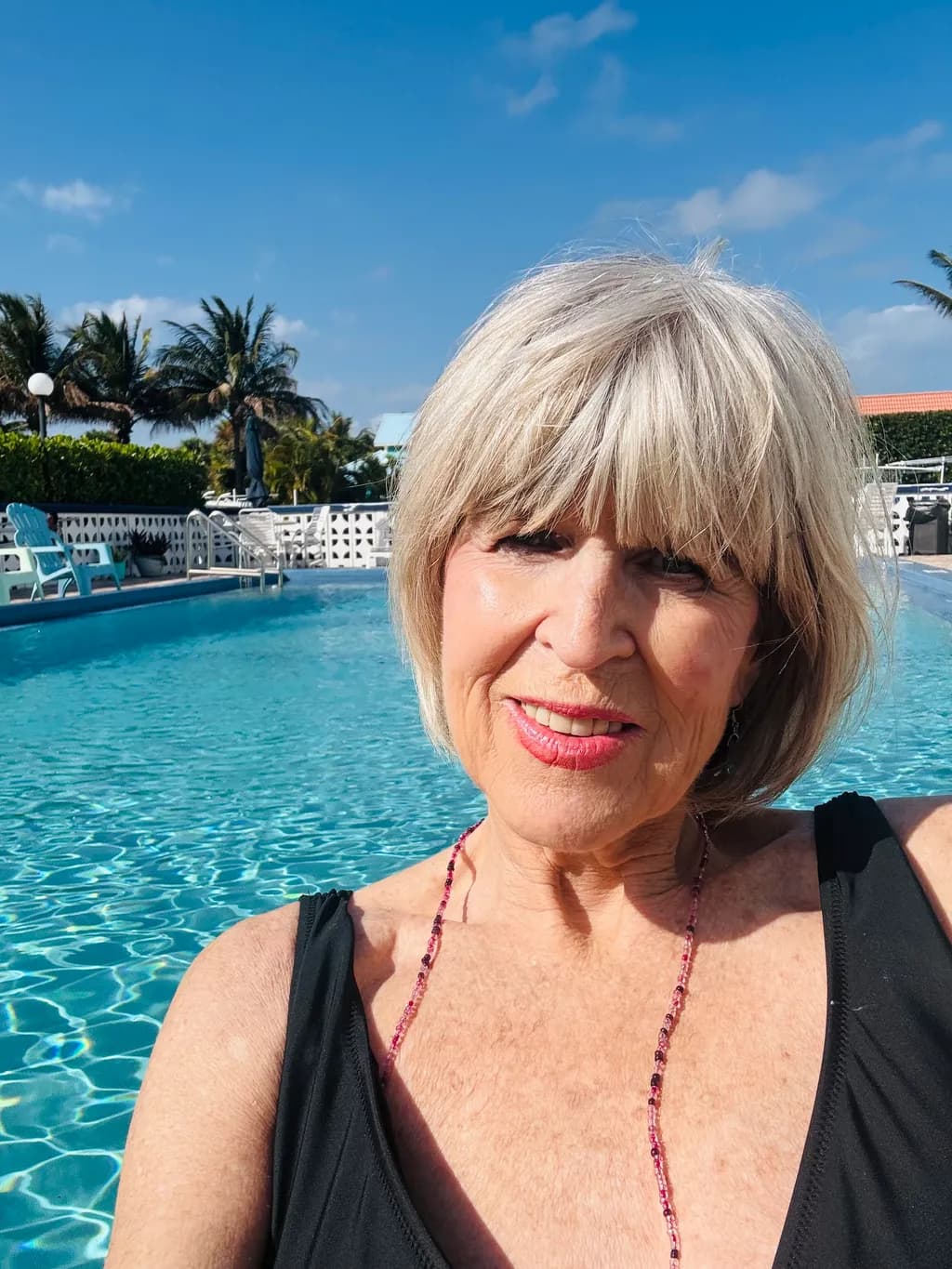 Sunny Poolside Smile