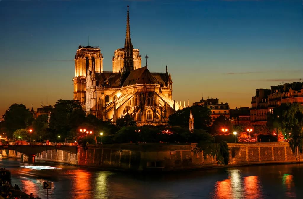 Notre-Dame Twilight Reflection