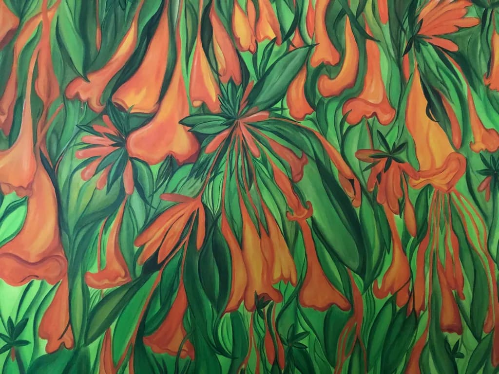 Orange Trumpet Flowers