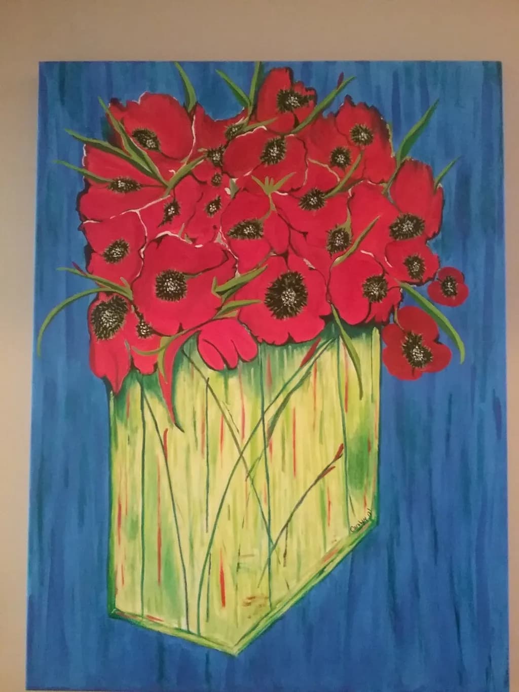 Red Poppies in Vase