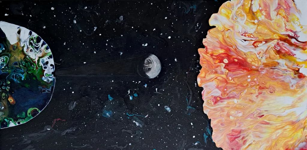 Celestial Harmony: A Dance of Earth and Sun in Cosmic Splendor