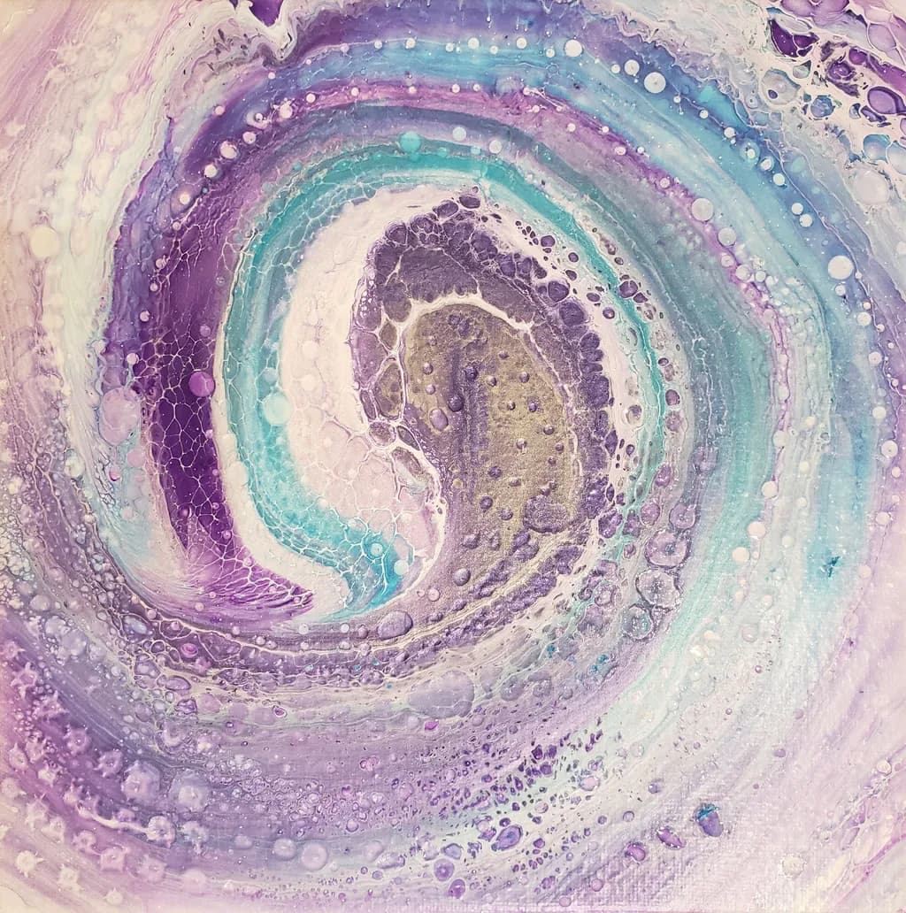 Whispers of the Ocean: A Serene Dance of Purple and Aqua Swirls