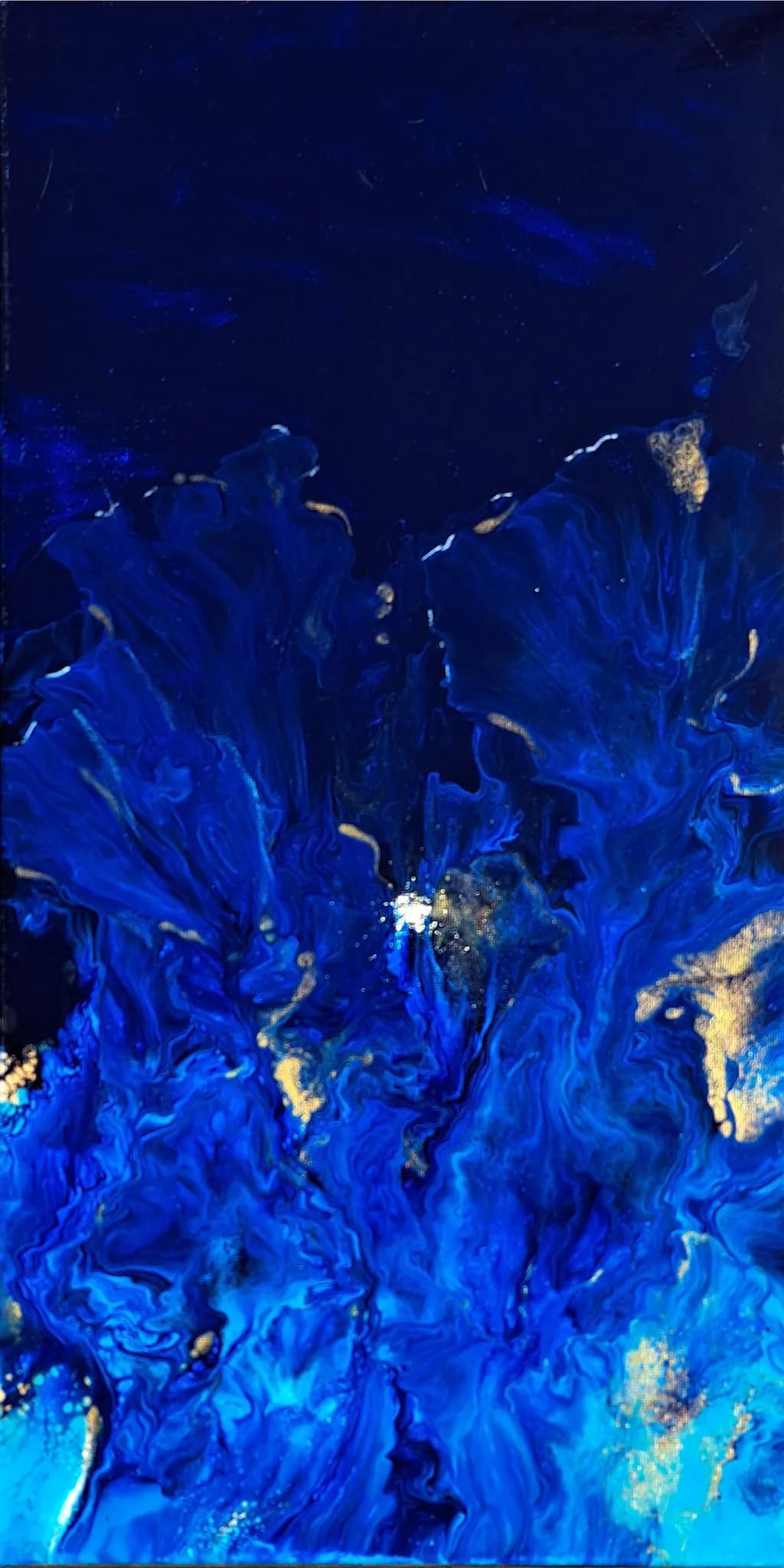 Oceanic Dreams: A Deep Dive into Blue and Gold Abstraction
