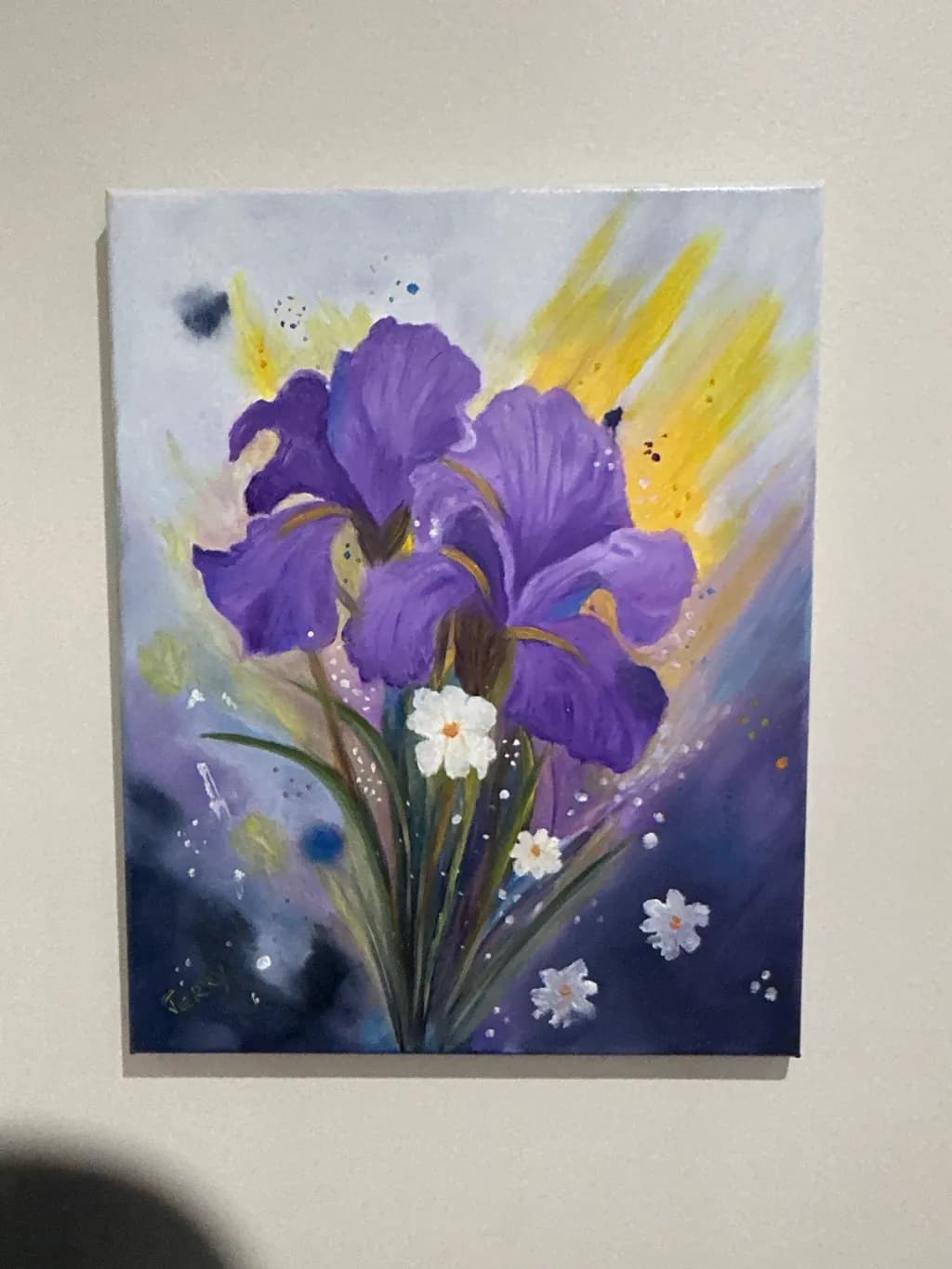Whispers of Spring: A Vibrant Dance of Irises and Daisies