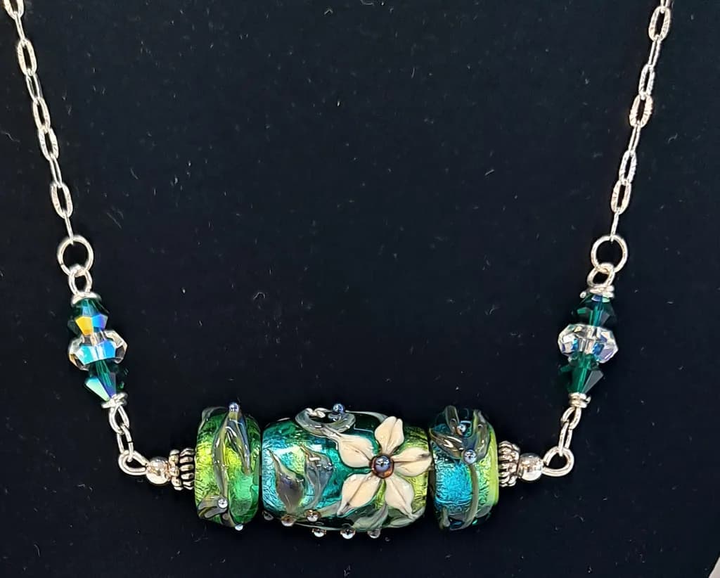 Whimsical Blooms: Handcrafted Colorful Beaded Necklace with Artisan Flair