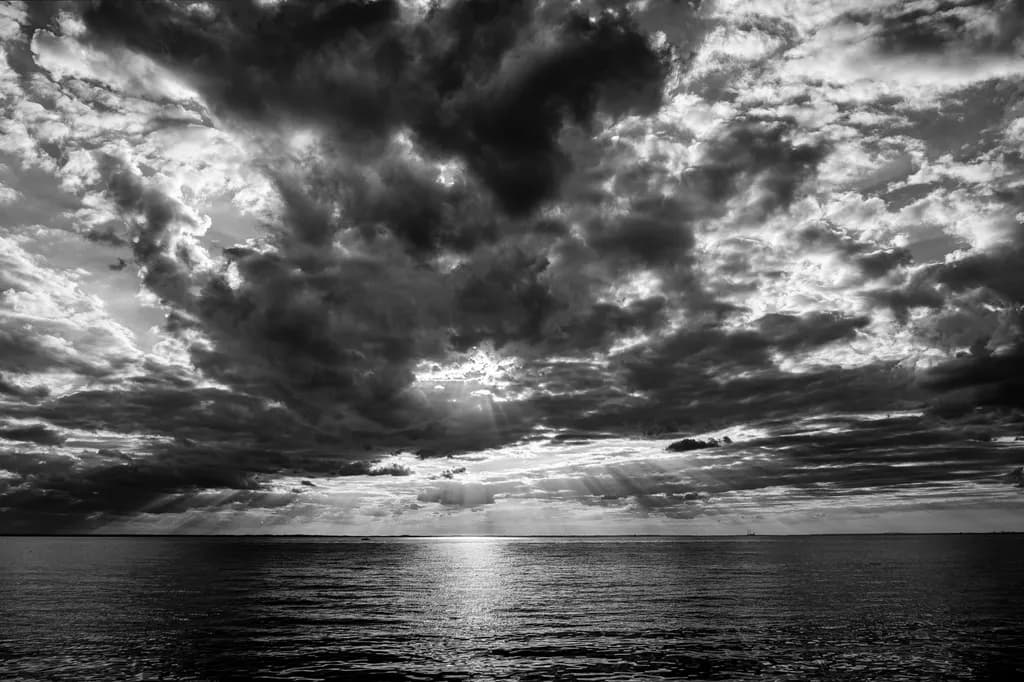 The Ocean's Silent Drama at Dusk