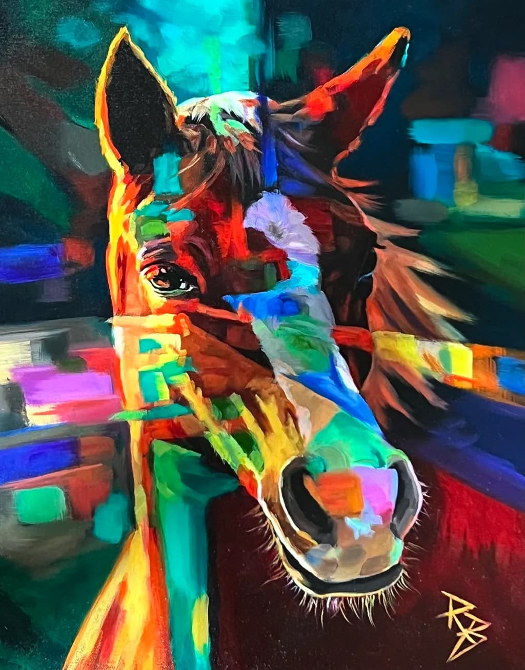 Colorful Horse Portrait