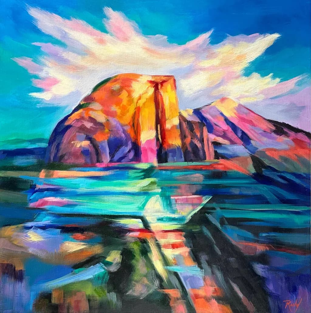 Vibrant Reflections: An Abstract Expression of Scenic Landscapes