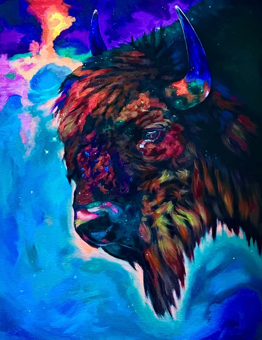 Cosmic Bison: A Vibrant Journey Through Color and Spirit