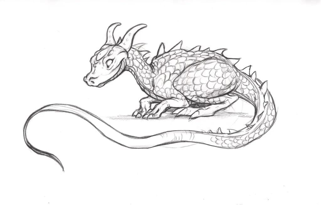 Whimsical Dragon: A Playful Sketch of Imagination and Fantasy
