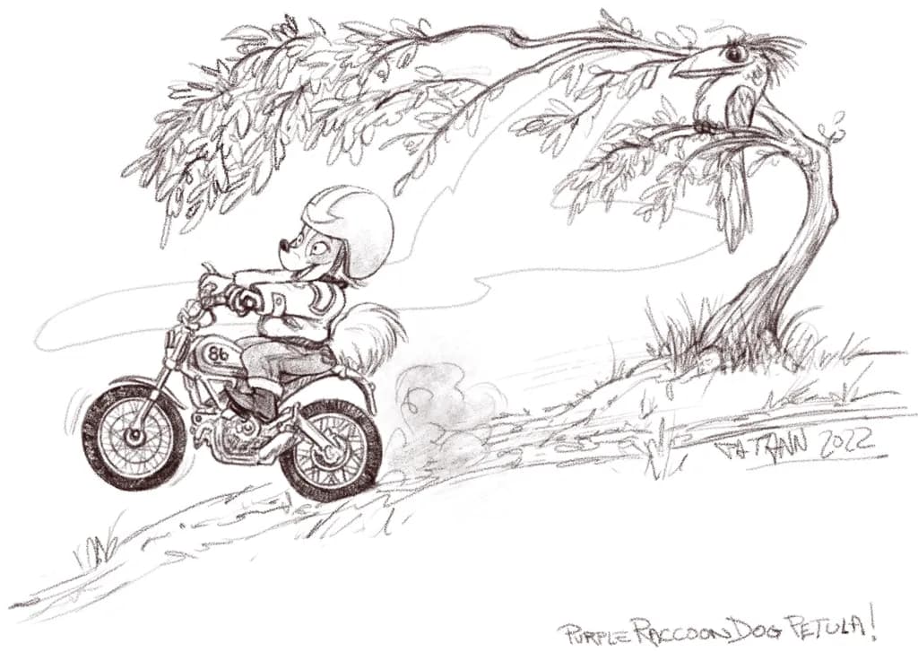 Petula on Motorcycle
